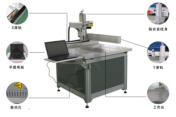 大幅面十字滑台光纤激光打标机